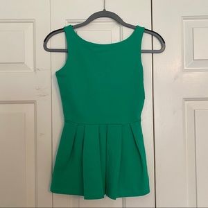 Emerald green peplum tank - so soft! & like new